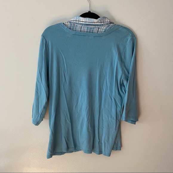 CJ Banks Blue Collared Button Shirt - Picture 4 of 4